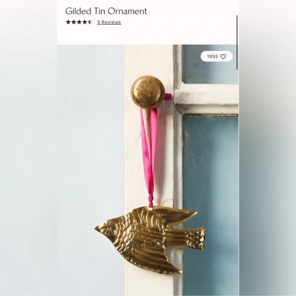Free People Gilded T in north Dove Ornament
